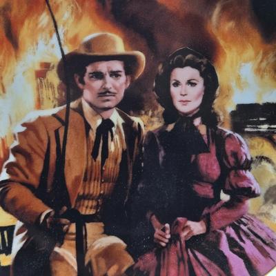 LOT 107X: "Frankly My Dear , I Don't Give a Damn." / Gone with the Wind Numbered Plates By Howard Rogers and Wooden Plate...
