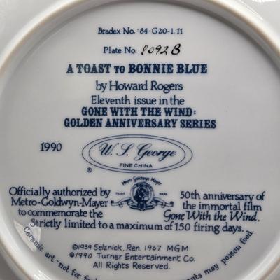 LOT 107X: "Frankly My Dear , I Don't Give a Damn." / Gone with the Wind Numbered Plates By Howard Rogers and Wooden Plate...