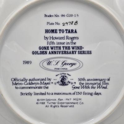LOT 107X: "Frankly My Dear , I Don't Give a Damn." / Gone with the Wind Numbered Plates By Howard Rogers and Wooden Plate...