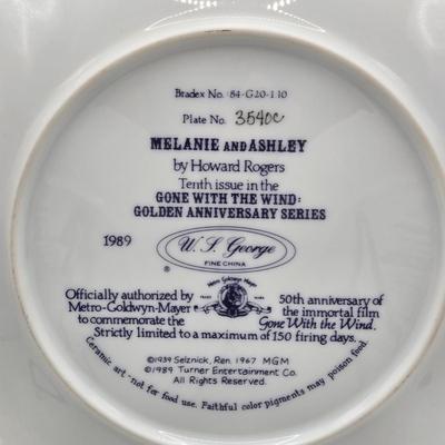 LOT 107X: "Frankly My Dear , I Don't Give a Damn." / Gone with the Wind Numbered Plates By Howard Rogers and Wooden Plate...