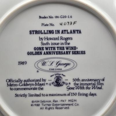 LOT 107X: "Frankly My Dear , I Don't Give a Damn." / Gone with the Wind Numbered Plates By Howard Rogers and Wooden Plate...