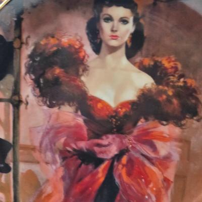 LOT 107X: "Frankly My Dear , I Don't Give a Damn." / Gone with the Wind Numbered Plates By Howard Rogers and Wooden Plate...
