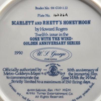 LOT 107X: "Frankly My Dear , I Don't Give a Damn." / Gone with the Wind Numbered Plates By Howard Rogers and Wooden Plate...