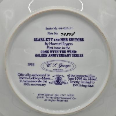 LOT 107X: "Frankly My Dear , I Don't Give a Damn." / Gone with the Wind Numbered Plates By Howard Rogers and Wooden Plate...