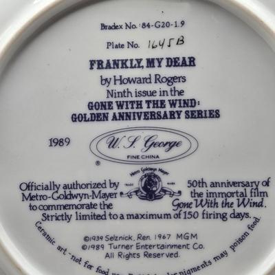 LOT 107X: "Frankly My Dear , I Don't Give a Damn." / Gone with the Wind Numbered Plates By Howard Rogers and Wooden Plate...