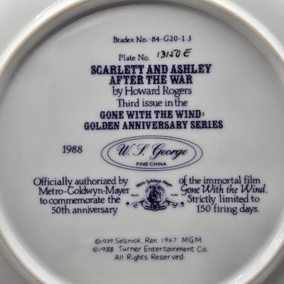 LOT 107X: "Frankly My Dear , I Don't Give a Damn." / Gone with the Wind Numbered Plates By Howard Rogers and Wooden Plate...