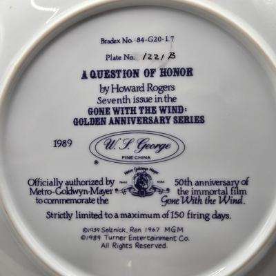 LOT 107X: "Frankly My Dear , I Don't Give a Damn." / Gone with the Wind Numbered Plates By Howard Rogers and Wooden Plate...
