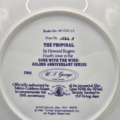 LOT 107X: "Frankly My Dear , I Don't Give a Damn." / Gone with the Wind Numbered Plates By Howard Rogers and Wooden Plate...