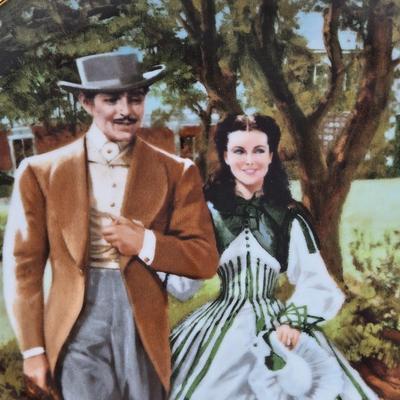 LOT 107X: "Frankly My Dear , I Don't Give a Damn." / Gone with the Wind Numbered Plates By Howard Rogers and Wooden Plate...