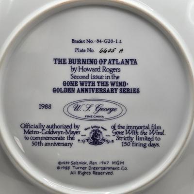LOT 107X: "Frankly My Dear , I Don't Give a Damn." / Gone with the Wind Numbered Plates By Howard Rogers and Wooden Plate...