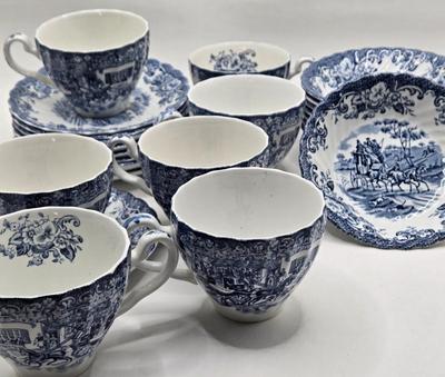 LOT 113X: Incomplete Set of Coaching Scenes Made in England by Johnson Bros. Ironstone Hunting Country