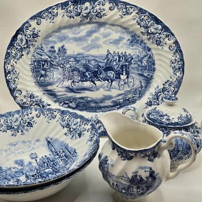 LOT 113X: Incomplete Set of Coaching Scenes Made in England by Johnson Bros. Ironstone Hunting Country