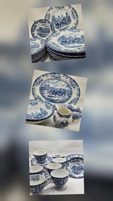 LOT 113X: Incomplete Set of Coaching Scenes Made in England by Johnson Bros. Ironstone Hunting Country