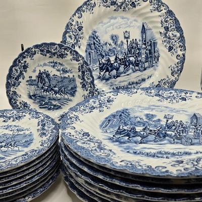LOT 113X: Incomplete Set of Coaching Scenes Made in England by Johnson Bros. Ironstone Hunting Country