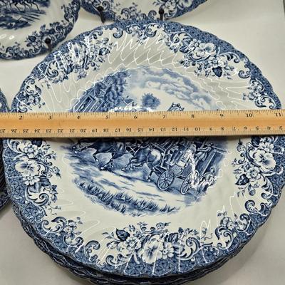 LOT 113X: Incomplete Set of Coaching Scenes Made in England by Johnson Bros. Ironstone Hunting Country