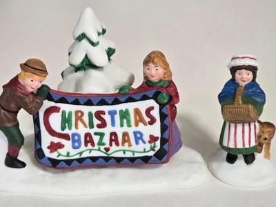LOT 114X: Dept. 56 "Apple Valley School", " Farmer's Market", "Bieler Farm" , and " Christmas...