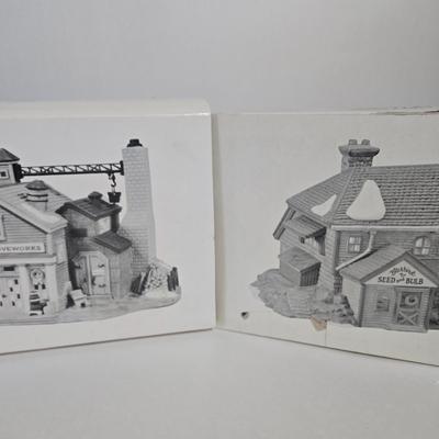 LOT 115X: Dept. 56 "J. Hudson Stoveworks" and " Bluebird Seed and Bulb" / with Original Boxes