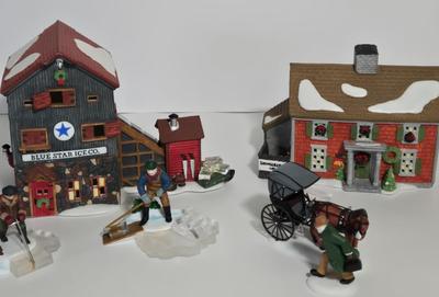 LOT 118X: Dept. 56 "Blue Star Ice Company", "Shingle Creek House", " Doctor's House Call", and...