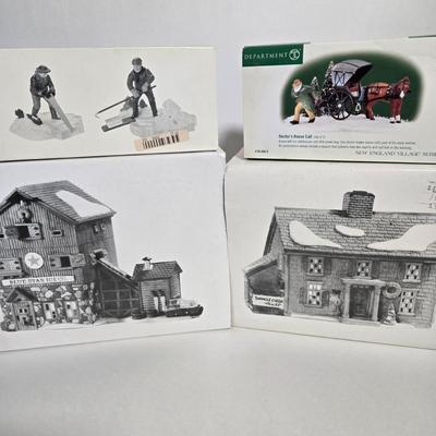 LOT 118X: Dept. 56 "Blue Star Ice Company", "Shingle Creek House", " Doctor's House Call", and...