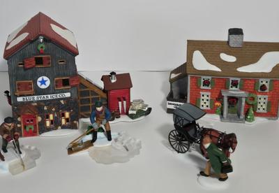 LOT 118X: Dept. 56 "Blue Star Ice Company", "Shingle Creek House", " Doctor's House Call", and...