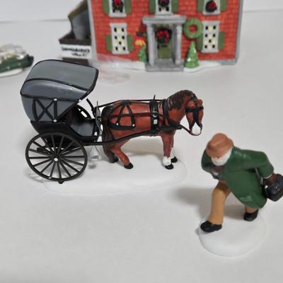 LOT 118X: Dept. 56 "Blue Star Ice Company", "Shingle Creek House", " Doctor's House Call", and...