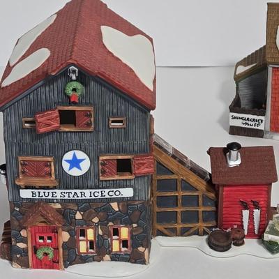 LOT 118X: Dept. 56 "Blue Star Ice Company", "Shingle Creek House", " Doctor's House Call", and...