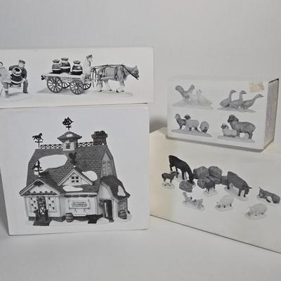 LOT 119X: Dept. 56 "Van Guilder's Ornamental Ironworks", "A New Potbellied Stove for Christmas", and 2 Sets of...
