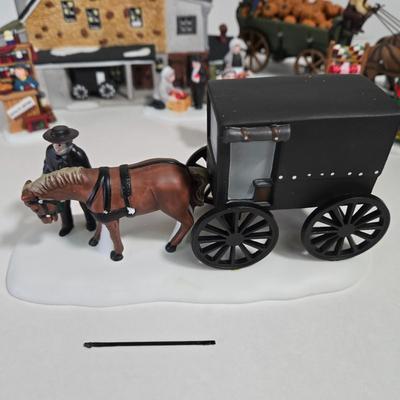 LOT 120X: Dept. 56 "Jannes Mullet Amish Barn", "Handmade Quilts", "Woolens and Preserves", "Amish...