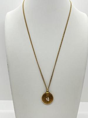 LOT 131J: 10K Yellow Gold Vintage Pendant Necklace - 8 Grams