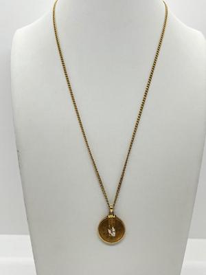LOT 131J: 10K Yellow Gold Vintage Pendant Necklace - 8 Grams