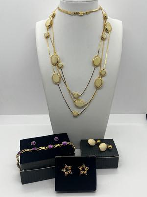 LOT 136J: Vintage Avon Collection: Necklace and Matching Earrings, Bracelet and Matching Earrings and More!