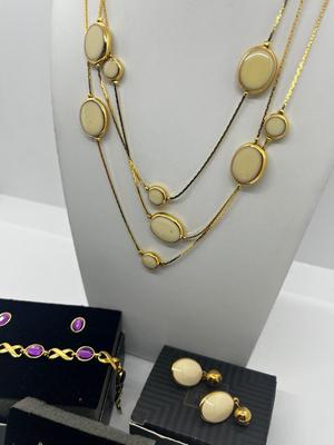 LOT 136J: Vintage Avon Collection: Necklace and Matching Earrings, Bracelet and Matching Earrings and More!