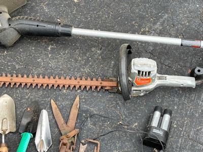 LOT 142G: Lawn and Garden Tools - Electric Weed Wacker, Hedge Trimmers and More