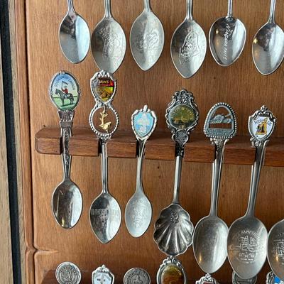 LOT 144D: Collection of Souvenir Spoons on Rack