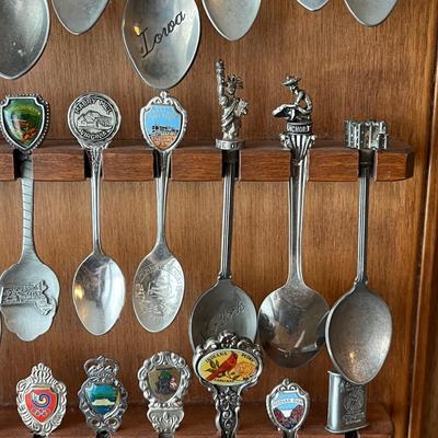 LOT 144D: Collection of Souvenir Spoons on Rack