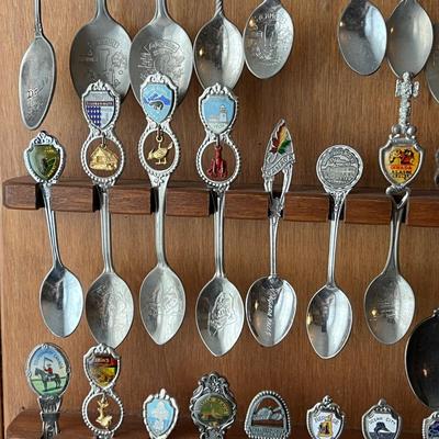 LOT 144D: Collection of Souvenir Spoons on Rack
