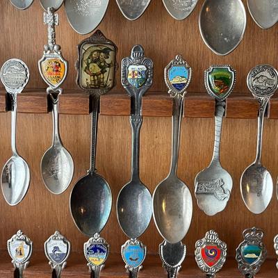 LOT 144D: Collection of Souvenir Spoons on Rack
