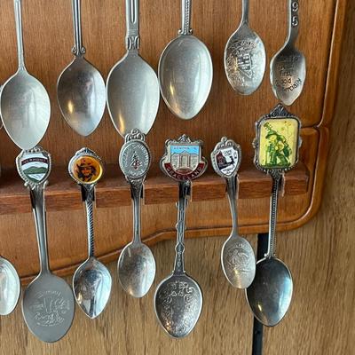 LOT 144D: Collection of Souvenir Spoons on Rack