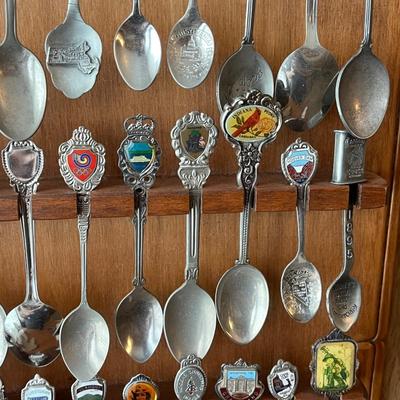 LOT 144D: Collection of Souvenir Spoons on Rack