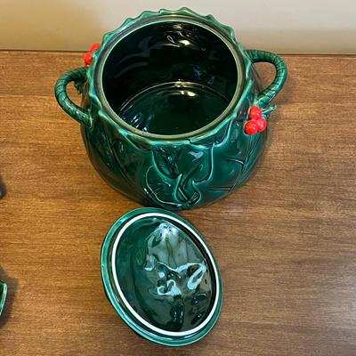 LOT 155M: Vintage Lefton Holly Berry Dishes
