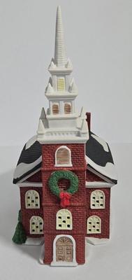 LOT 161X: Dept. 56 " Jannes Mullet Amish Farm House", "Red Covered Bridge", "Old North Church", and...