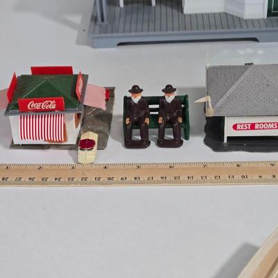 LOT 164X: Multiple Toy Accessories Including Matchbox Fire Truck, Charlies's Angels Van, Plastic Train Station, Plastic and Metal...