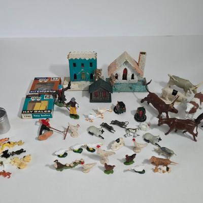 LOT 164X: Multiple Toy Accessories Including Matchbox Fire Truck, Charlies's Angels Van, Plastic Train Station, Plastic and Metal...