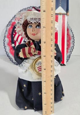 LOT 169X: "God Bless America" / Patriotic Lot Including Uncle Sam, Himself, Small Candy Dish, Pot Holders, Old Glory Drawn by...