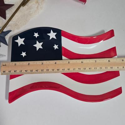 LOT 169X: "God Bless America" / Patriotic Lot Including Uncle Sam, Himself, Small Candy Dish, Pot Holders, Old Glory Drawn by...