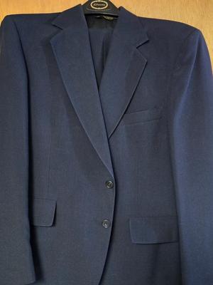 LOT 170X: Multiple Men's Suits, Sports Coats, and Naval Clothing Factory Peacoat / Some Sizes Shown, Others unknown