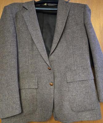 LOT 170X: Multiple Men's Suits, Sports Coats, and Naval Clothing Factory Peacoat / Some Sizes Shown, Others unknown