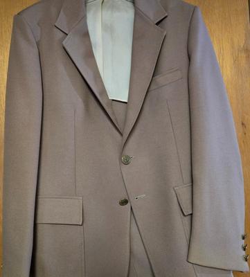 LOT 170X: Multiple Men's Suits, Sports Coats, and Naval Clothing Factory Peacoat / Some Sizes Shown, Others unknown