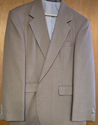 LOT 170X: Multiple Men's Suits, Sports Coats, and Naval Clothing Factory Peacoat / Some Sizes Shown, Others unknown