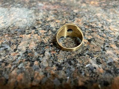 Gold-Toned Ring with Diamond-Shaped Centerpiece